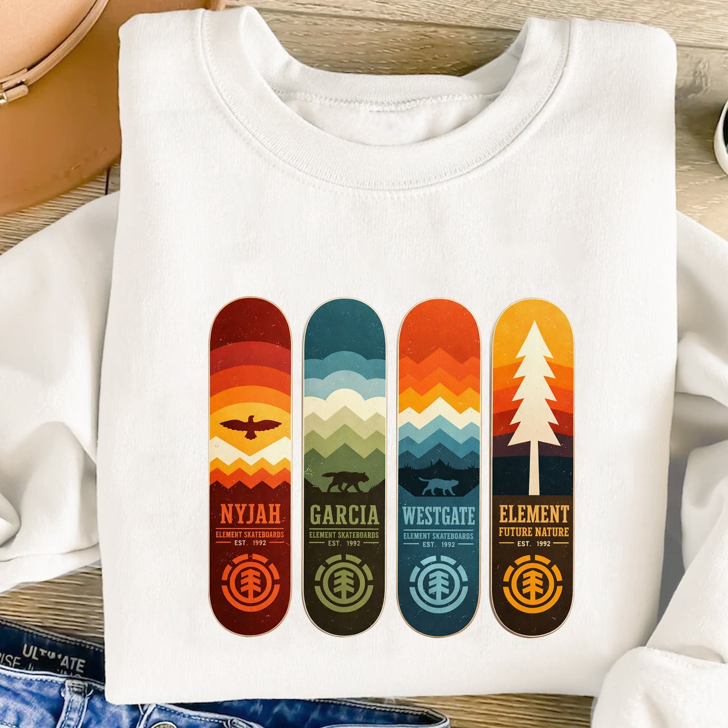 Vintage Skateboard Nature T-Shirt – Retro Outdoor Skate Graphic Tee for Skaters & Nature Lovers
