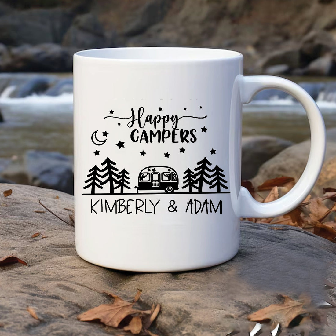 Personalized Camping Mug– Custom Camp Name Coffee Mugs, Romantic Outdoor Gift