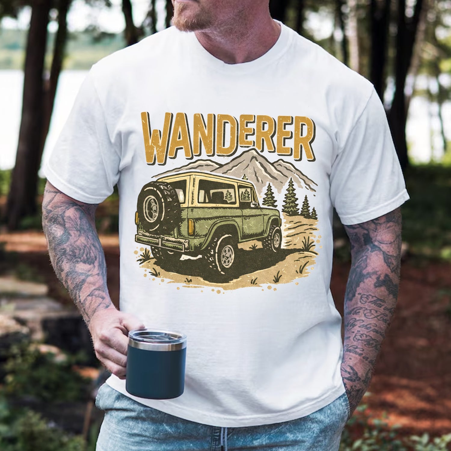 Wanderer Off-Road Adventure T-Shirt – Vintage Outdoor Jeep Graphic Tee