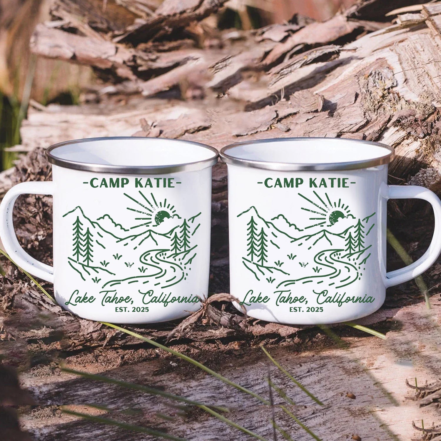 Personalized Camping Couple Mug – Custom Camp Name Coffee Mugs, Romantic Outdoor Gift