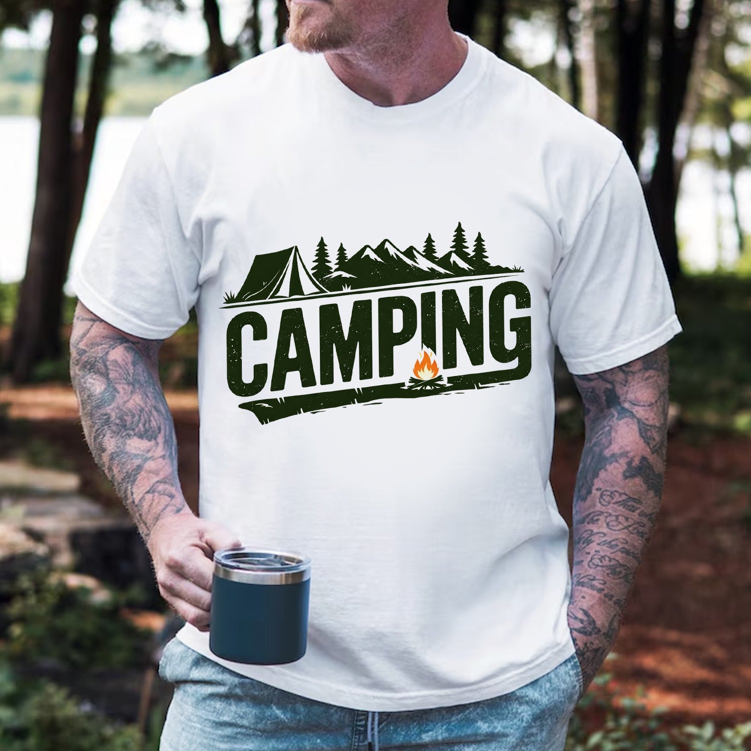 Camping T-Shirt – Bold Outdoor Graphic Tee for Campfire, Hiking & Nature Lovers