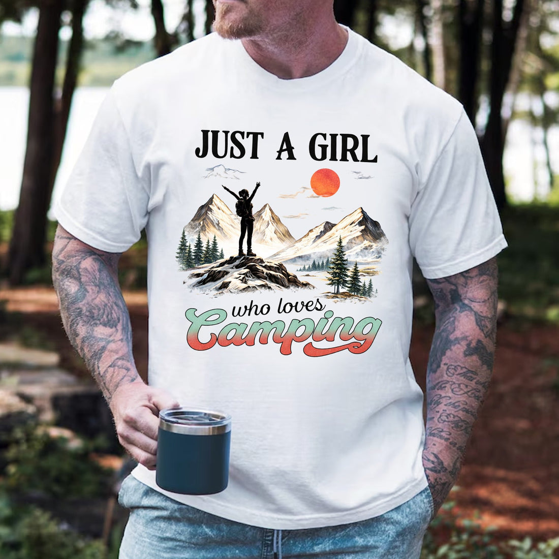 Just A Girl Who Loves Camping Shirt – Outdoor Adventure Graphic Tee for Camping, Hiking & Nature Lovers