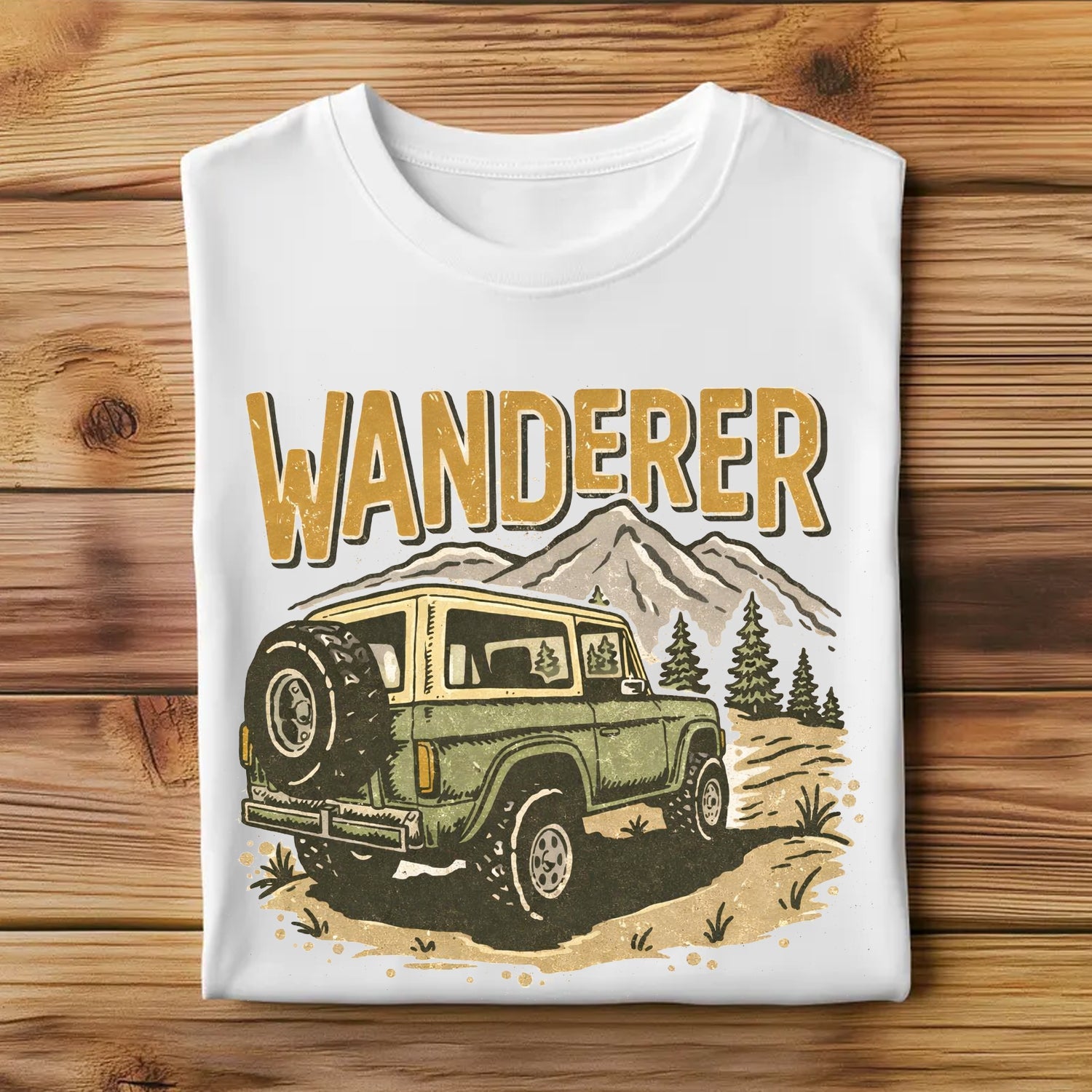 Wanderer Off-Road Adventure T-Shirt – Vintage Outdoor Jeep Graphic Tee