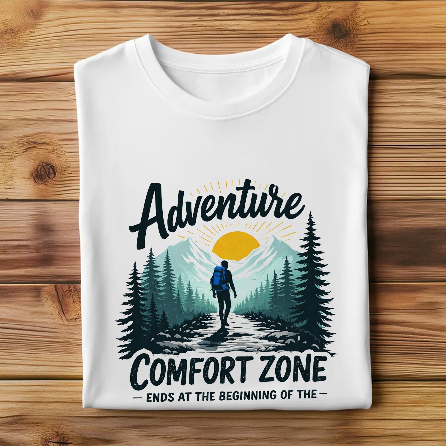 Adventure Comfort Zone T-Shirt – Hiking Motivation Outdoor Tee, Mountain Explorer Nature Shirt