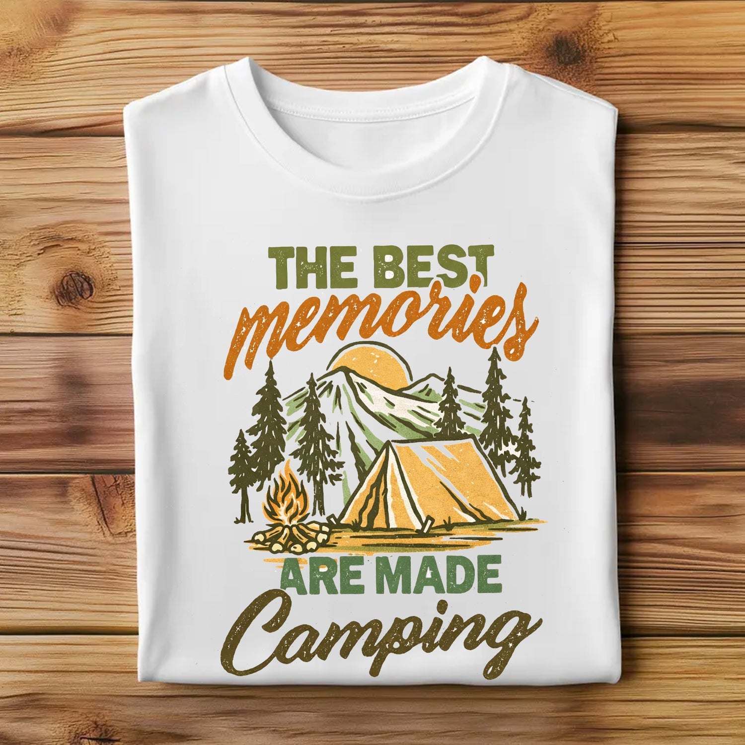 The Best Memories Are Made Camping T-Shirt – Vintage Outdoor Camping Graphic Tee