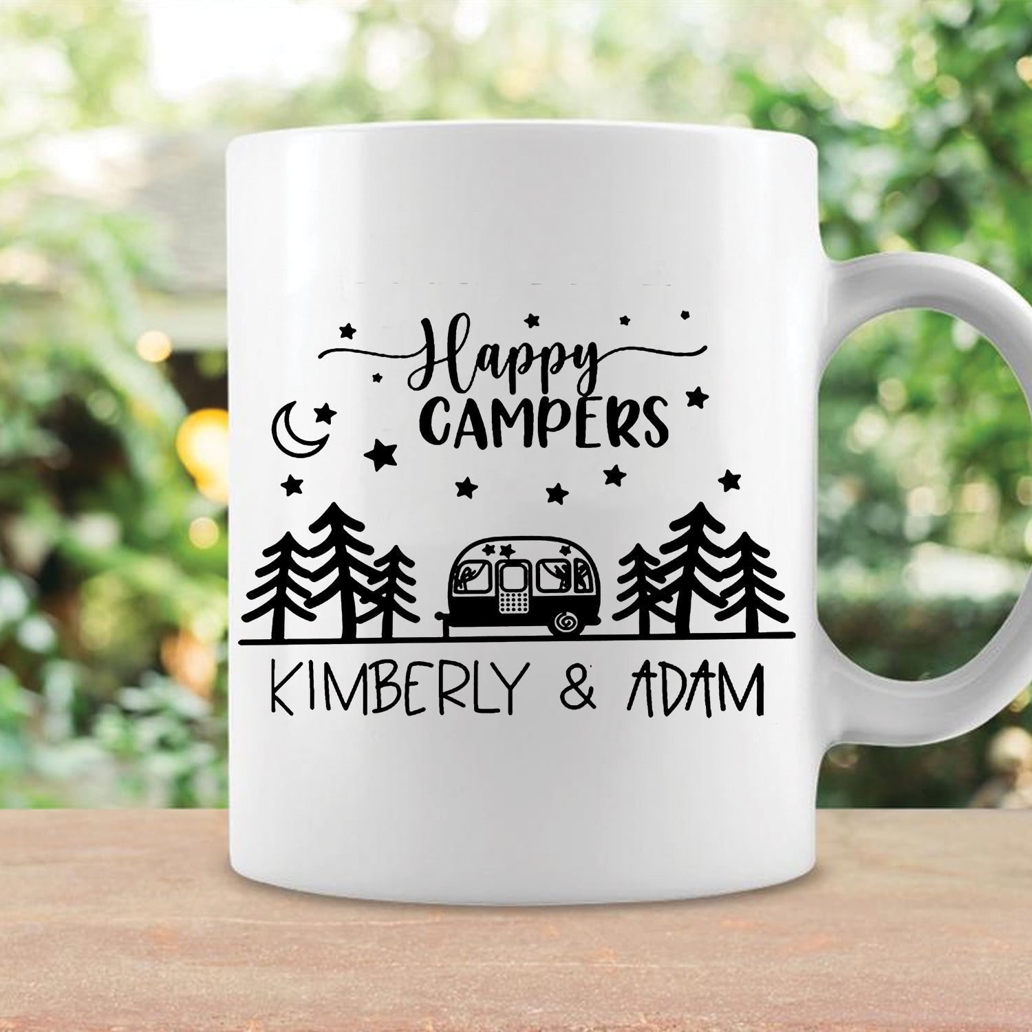Personalized Camping Mug– Custom Camp Name Coffee Mugs, Romantic Outdoor Gift