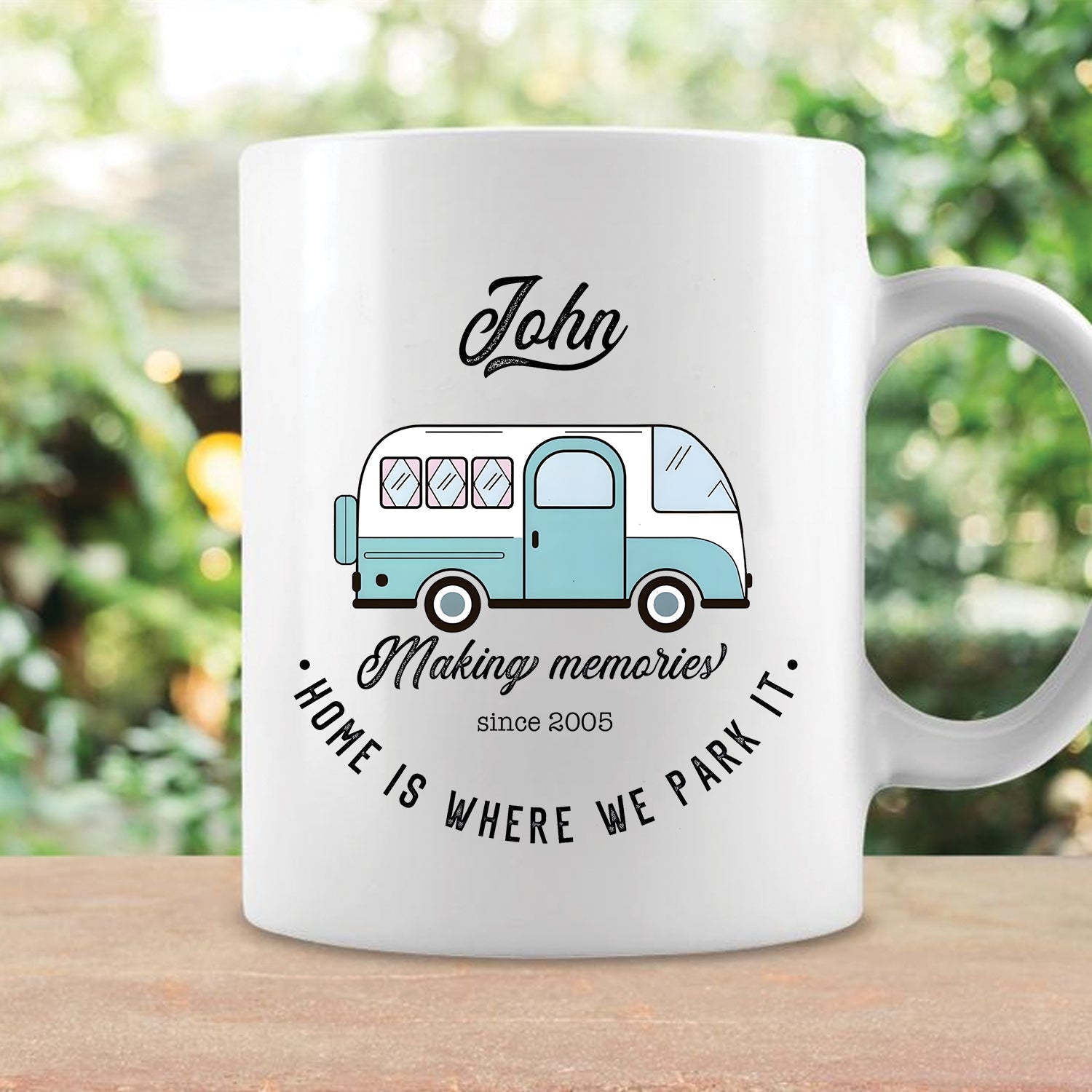 Personalized Mug Camping Gift for Couples Who Love Adventures Together – Custom Camp Name Coffee Mugs, Romantic Outdoor Gift
