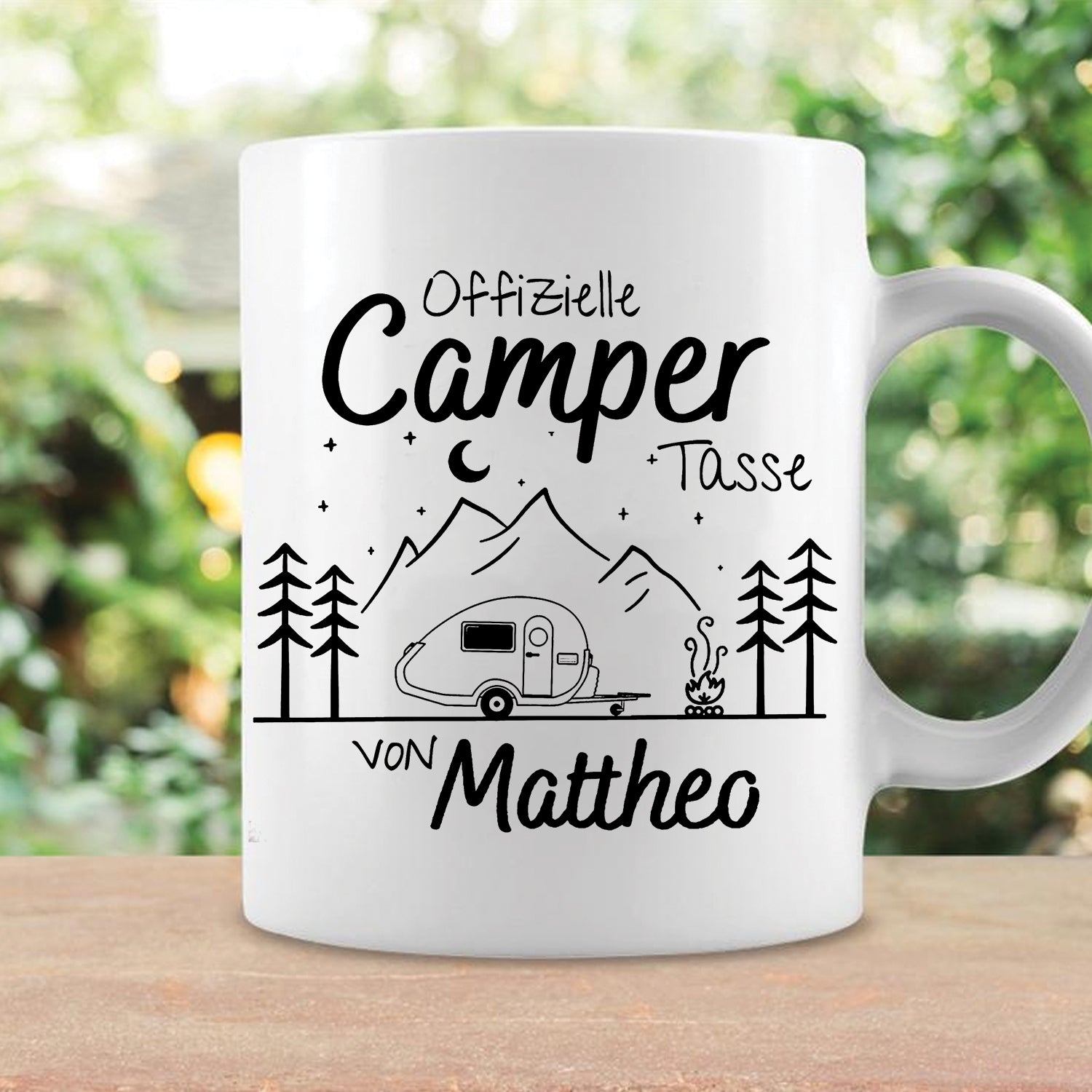 Personalized Camping Mug – Custom Name Camper Coffee Cups, Outdoor Couple Gift