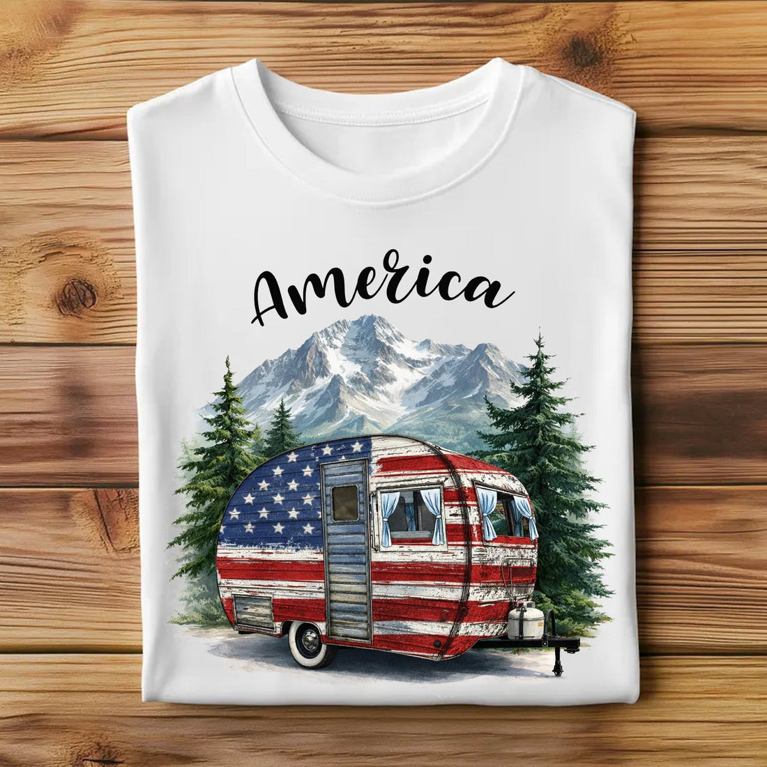 American Freedom Camping – Patriotic RV Adventure T-Shirt
