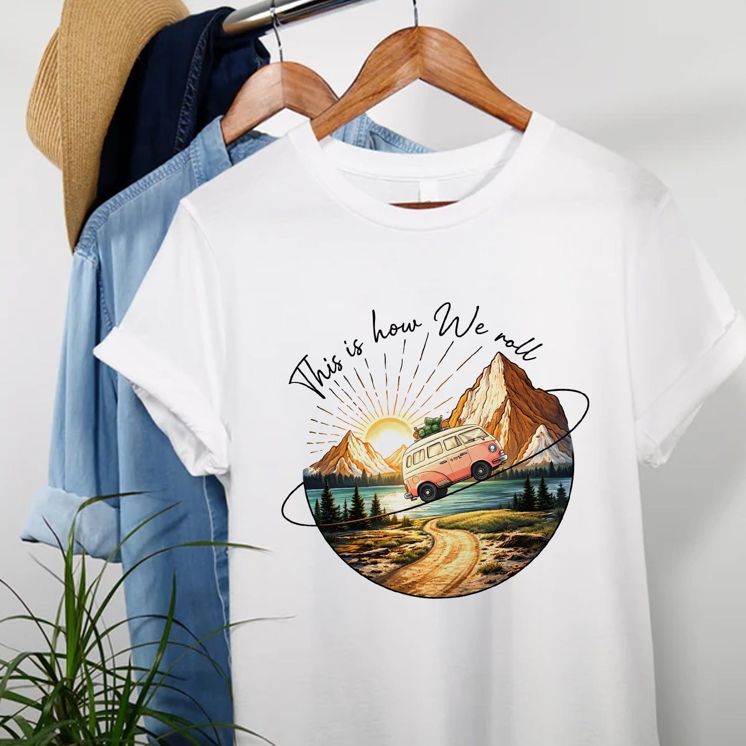 This Is How We Roll Camping T-Shirt – Retro Van Road Trip Tee for Adventure Lovers