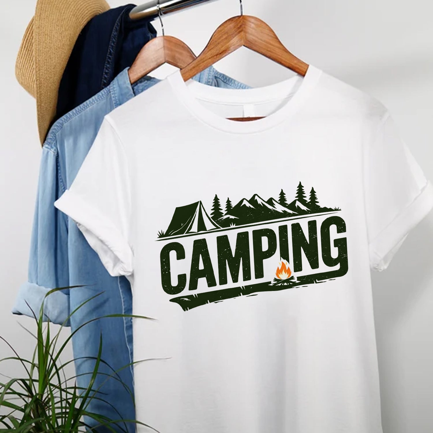 Camping T-Shirt – Bold Outdoor Graphic Tee for Campfire, Hiking & Nature Lovers
