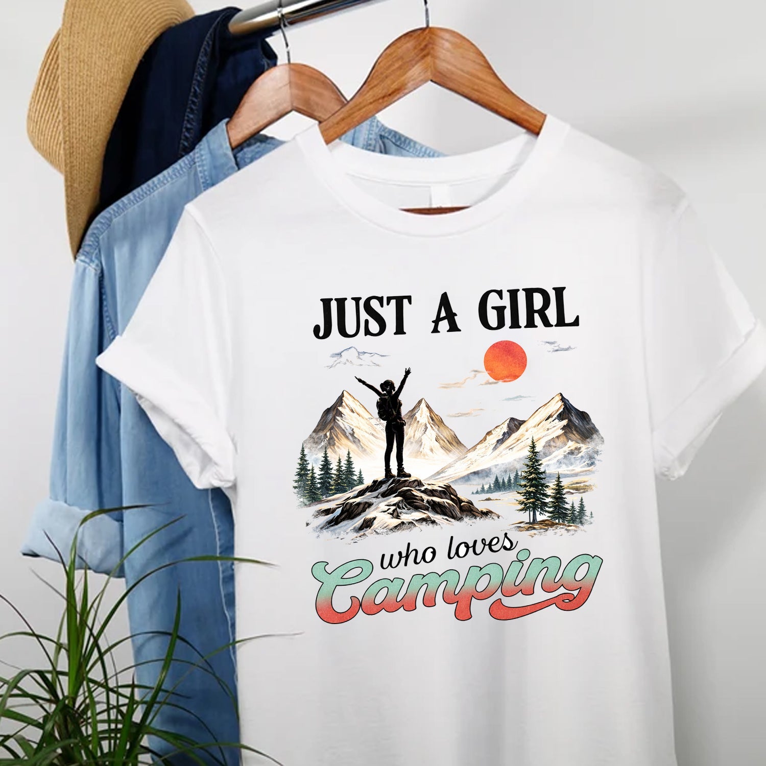 Just A Girl Who Loves Camping Shirt – Outdoor Adventure Graphic Tee for Camping, Hiking & Nature Lovers