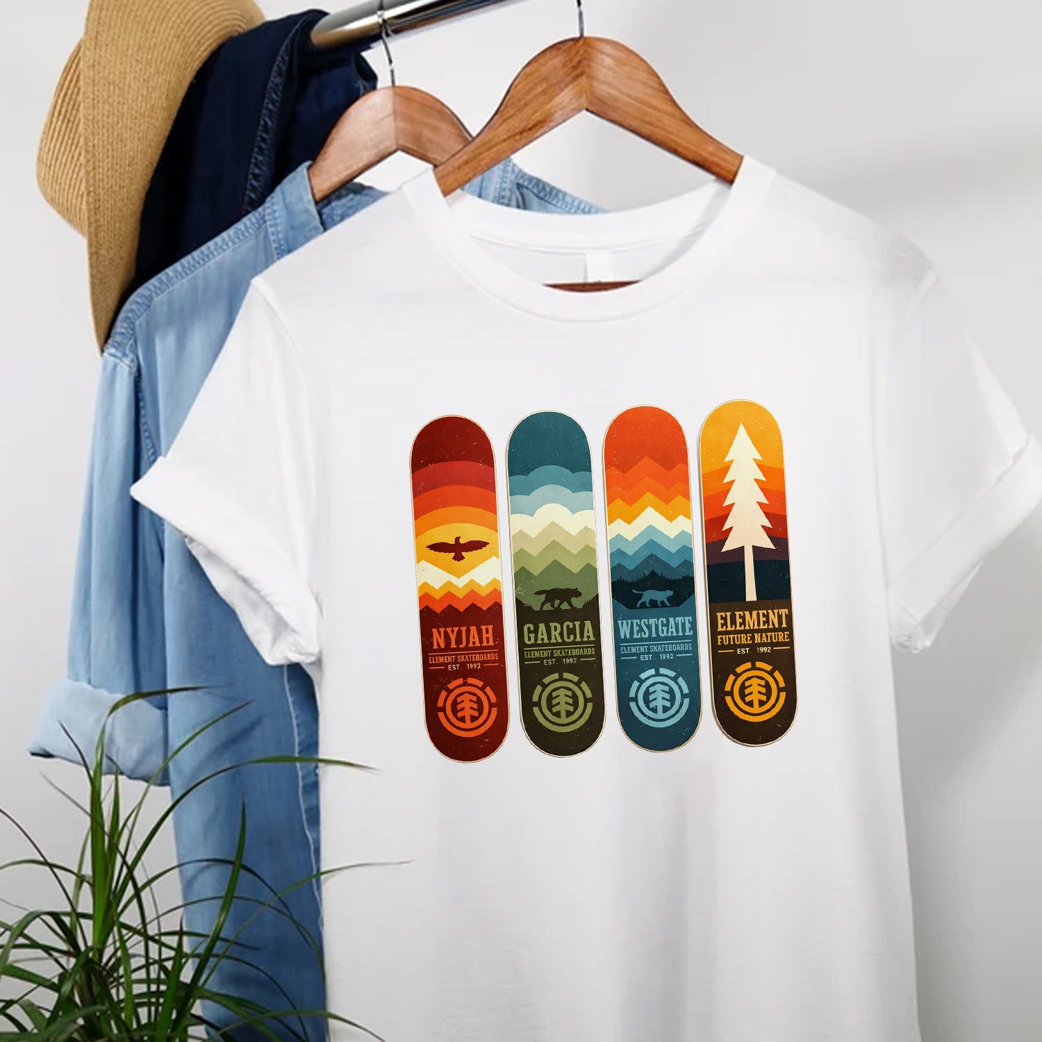 Vintage Skateboard Nature T-Shirt – Retro Outdoor Skate Graphic Tee for Skaters & Nature Lovers