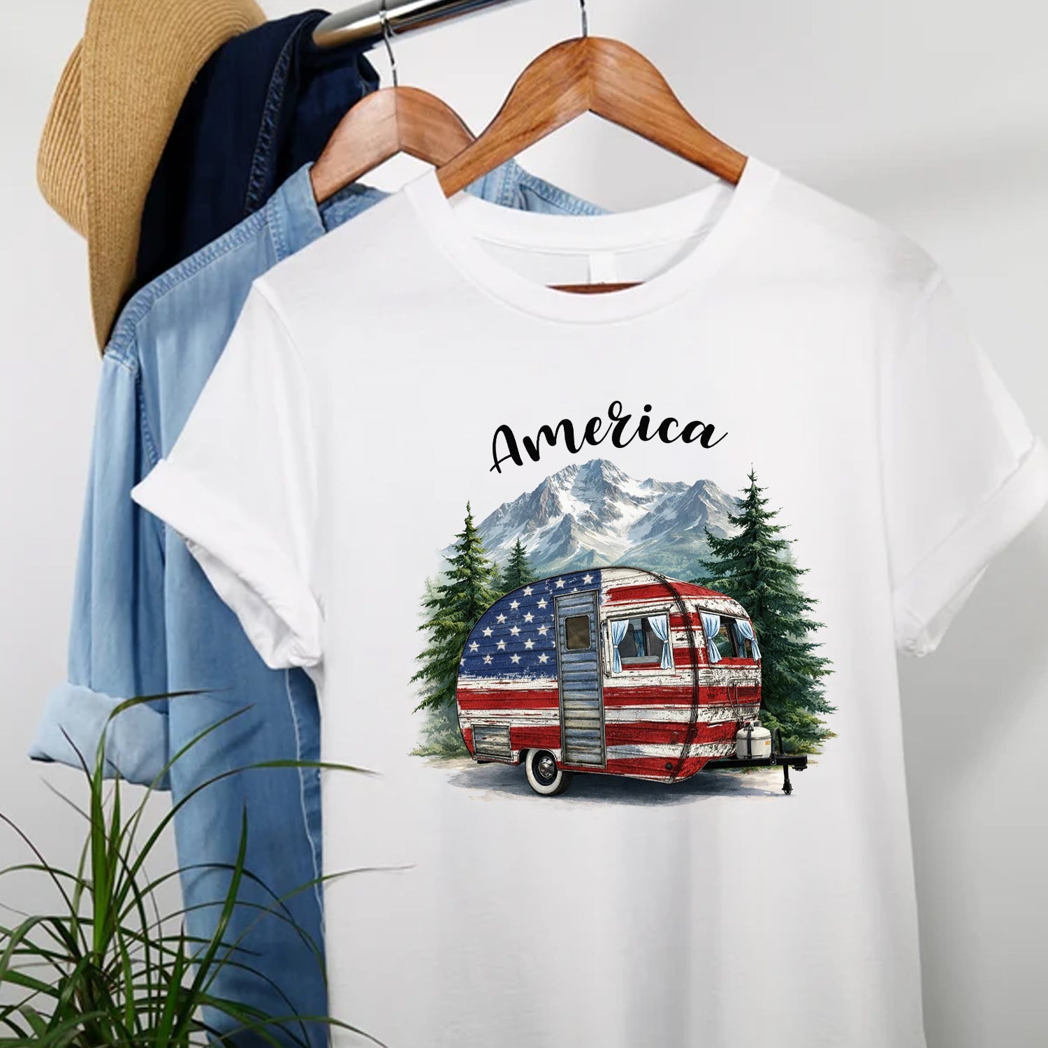 American Freedom Camping – Patriotic RV Adventure T-Shirt
