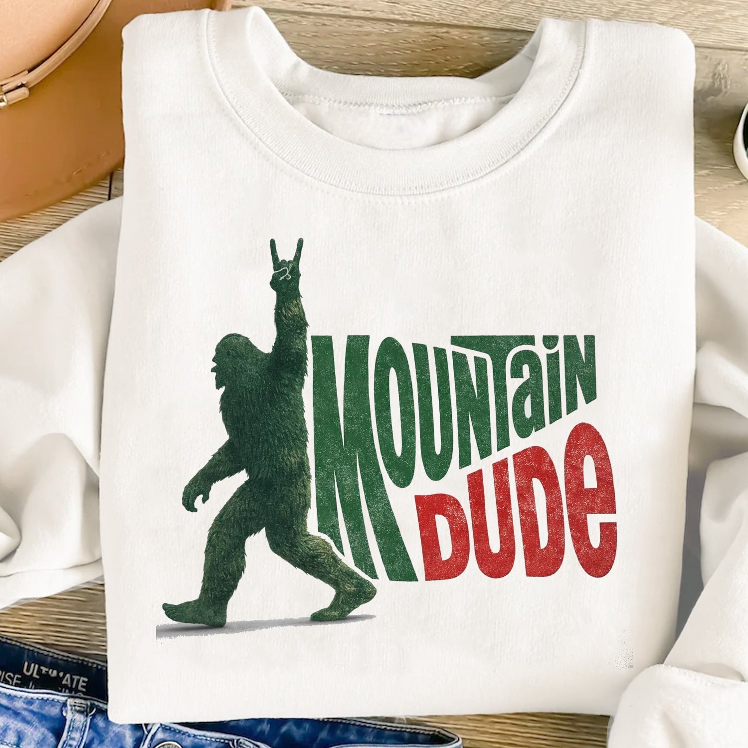 Mountain Dude T Shirt – Funny Bigfoot Hiking Camping Tee for Men, Outdoor Adventure Shirt