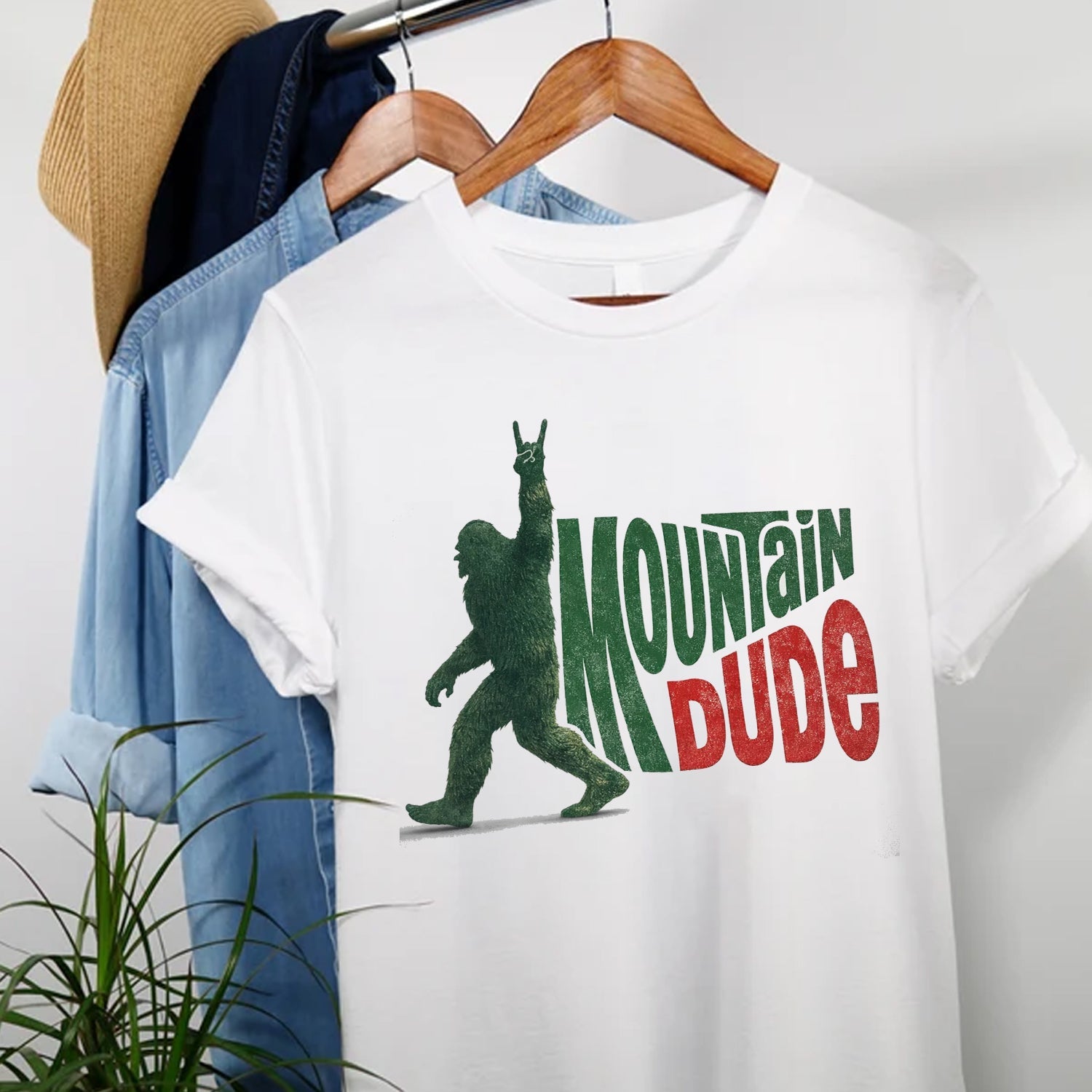 Mountain Dude T Shirt – Funny Bigfoot Hiking Camping Tee for Men, Outdoor Adventure Shirt